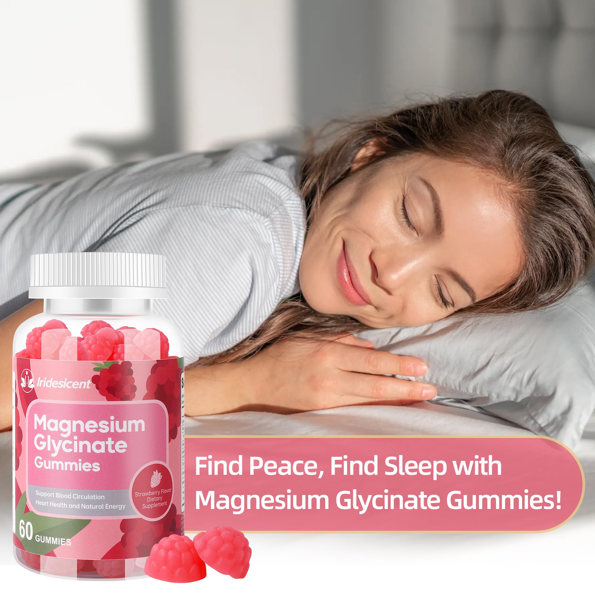 Strawberry gummies with a glass of water illustrate sugar-free, easy daily habit.
