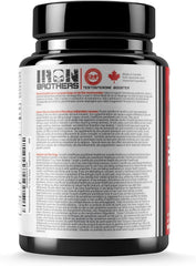 Iron Brothers fenugreek and zinc components highlighted for essential male support.