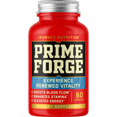 IronVex Testosterone Booster bottle front shows bold branding and energy support