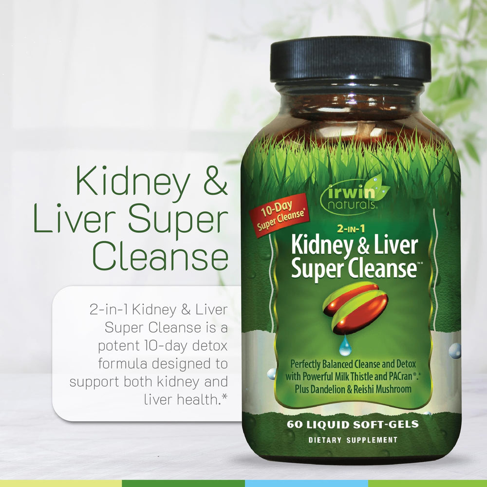 Irwin Naturals bottle with ingredients visual for comprehensive nutrient support.