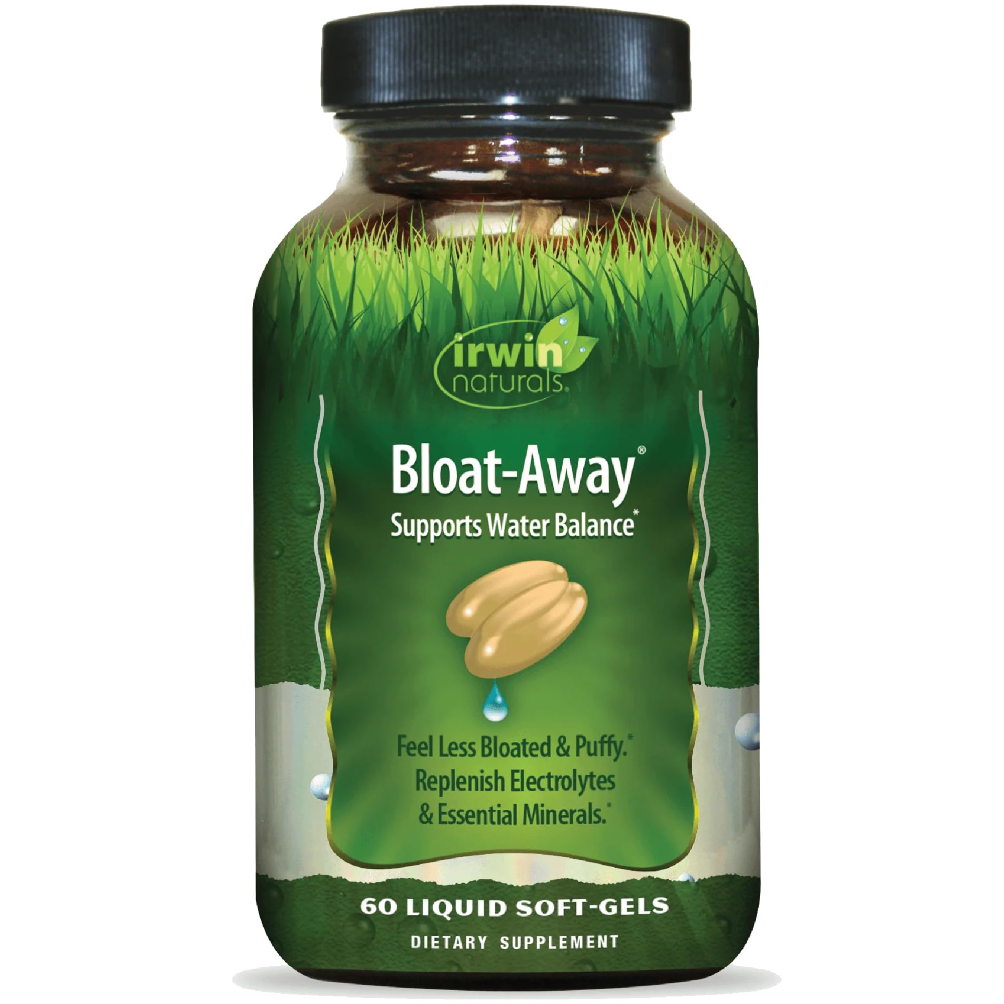 Irwin Naturals Bloat-Away bottle front showing hydration balance support