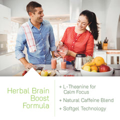 Irwin Naturals Brain Awake label communicates key ingredients for focus support.