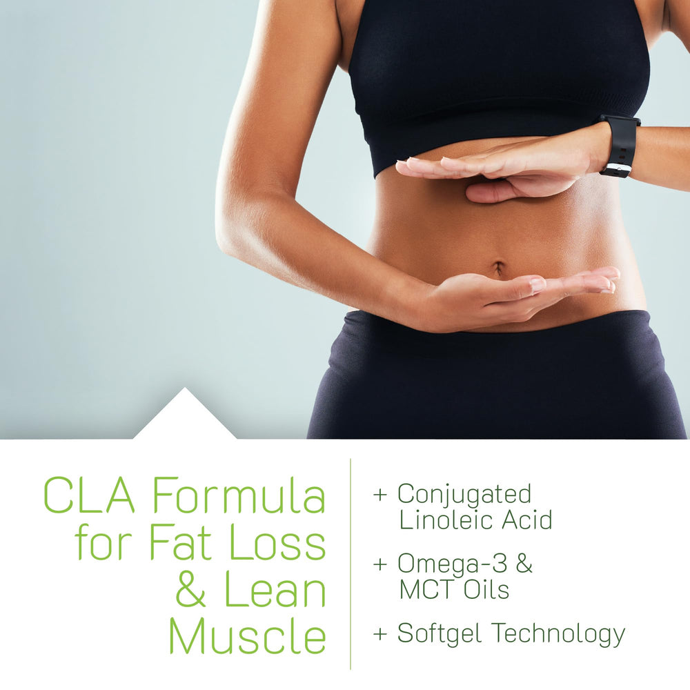 Irwin Naturals CLA Lean dosing guide attached to bottle for consistency.