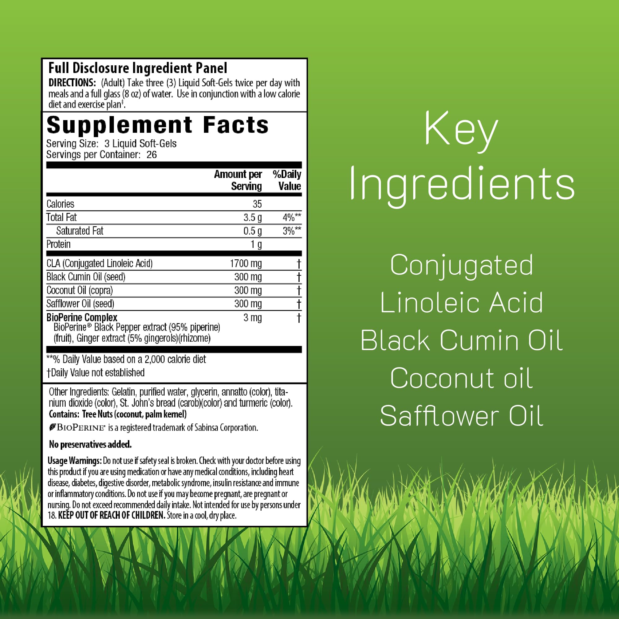 Irwin Naturals CLA Lean soft-gels pack for convenient daily use.