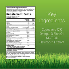 CoQ10-RED bottle label close-up highlighting ingredients and purity