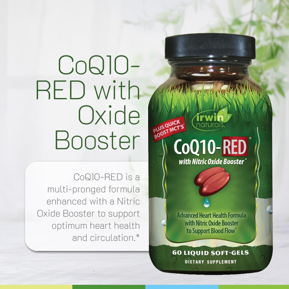 L-citrulline visual emphasizes nitric oxide support in CoQ10-RED