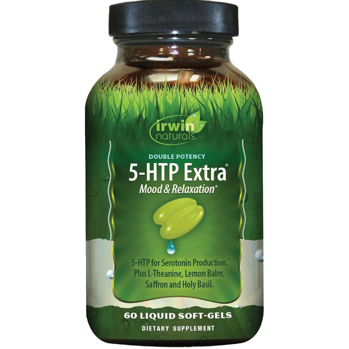Irwin Naturals Double Potency 5-HTP Extra bottle for daily relaxation support