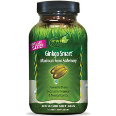 Irwin Naturals Ginkgo Smart bottle pour shows convenient serving for daily focus