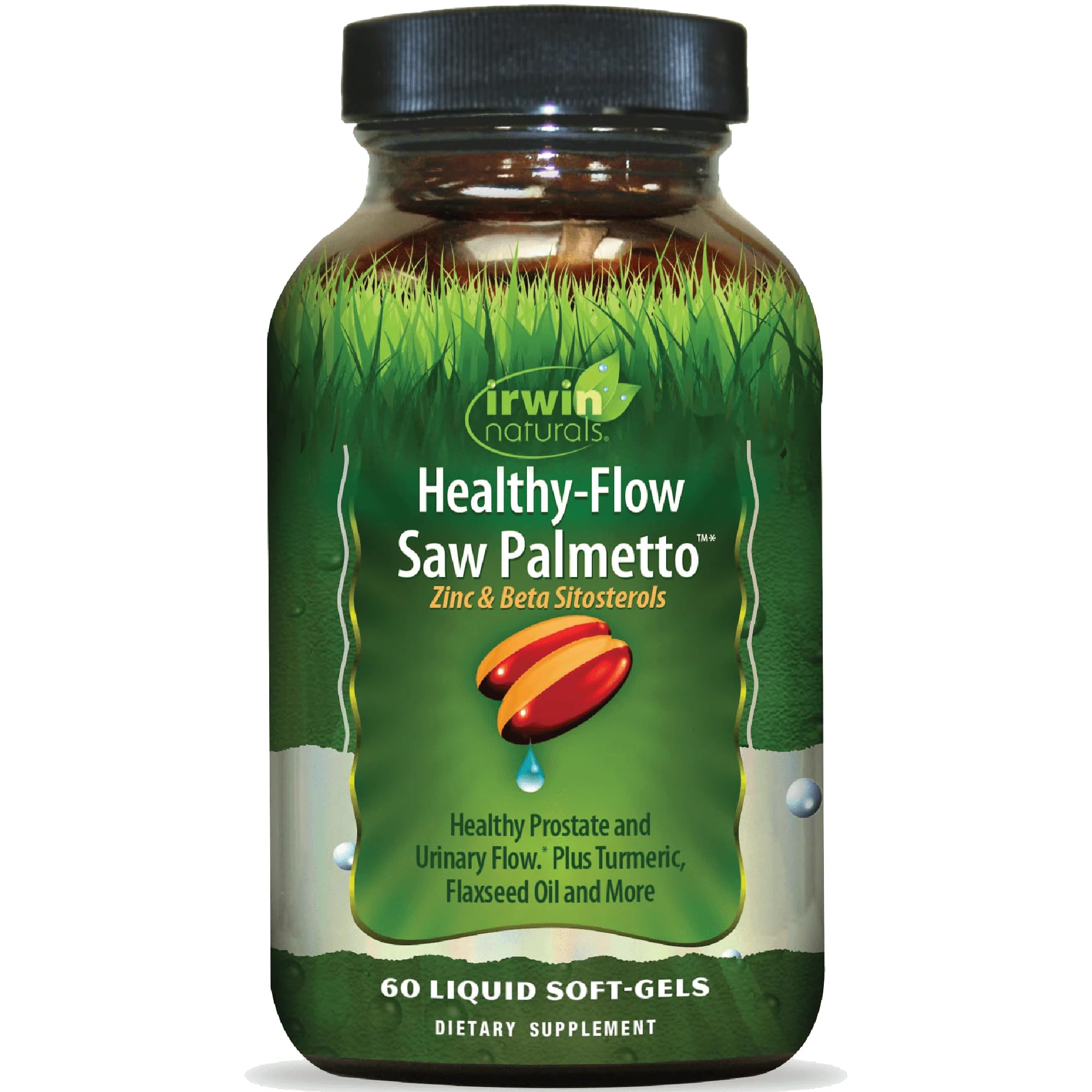 Irwin Naturals Healthy-Flow Saw Palmetto bottle for urinary comfort and routine use