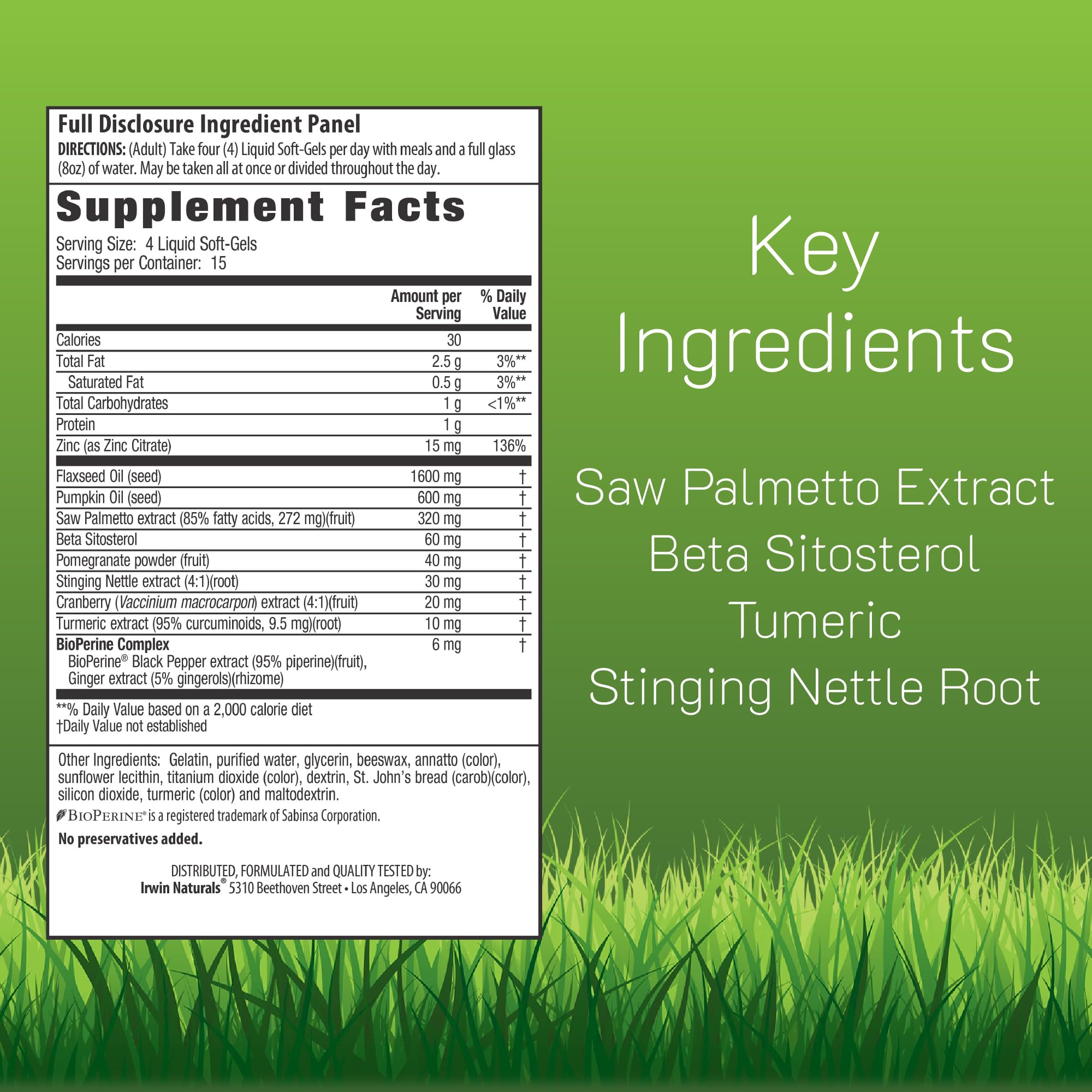 Healthy-Flow Saw Palmetto soft-gels displayed for convenient daily use