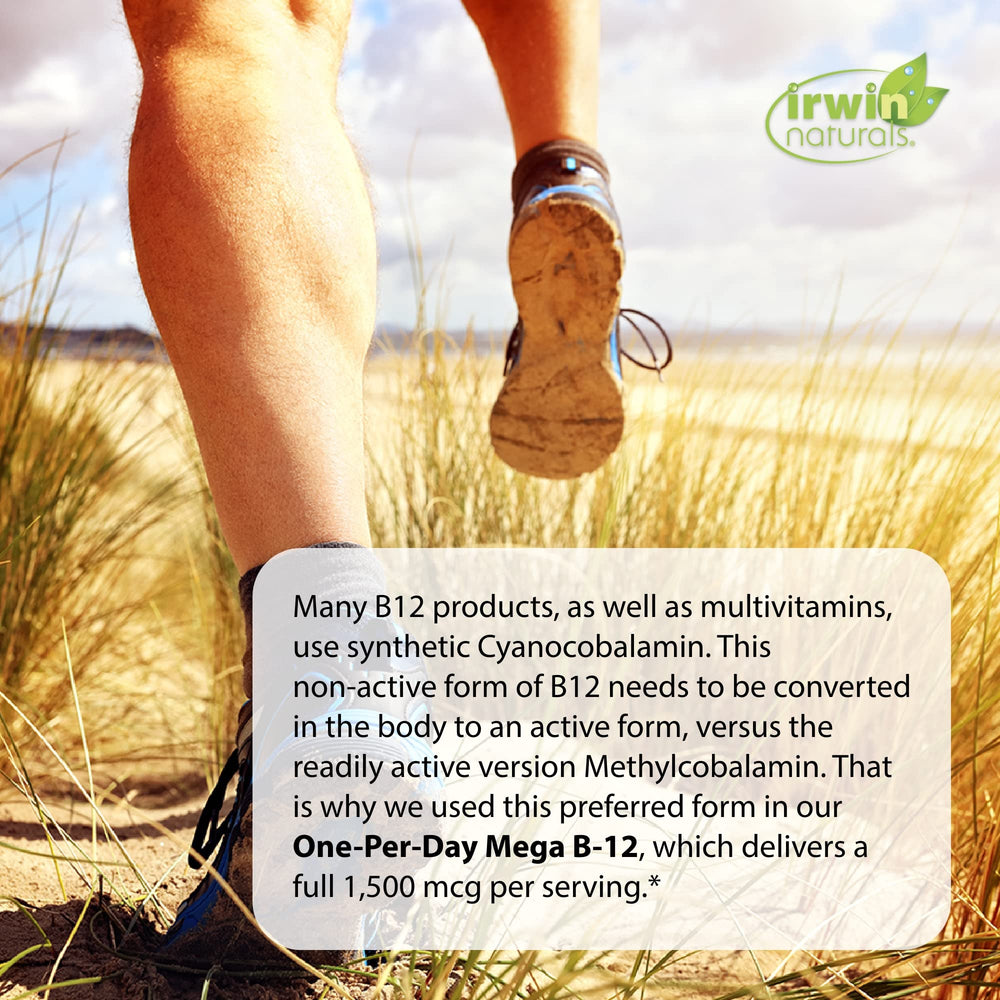 Irwin Naturals Mega B-12 softgels close-up revealing smooth liquid texture.