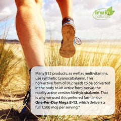 Irwin Naturals Mega B-12 softgels close-up revealing smooth liquid texture.