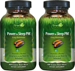 Irwin Naturals Power to Sleep PM bottle-front view for a calming nightly routine