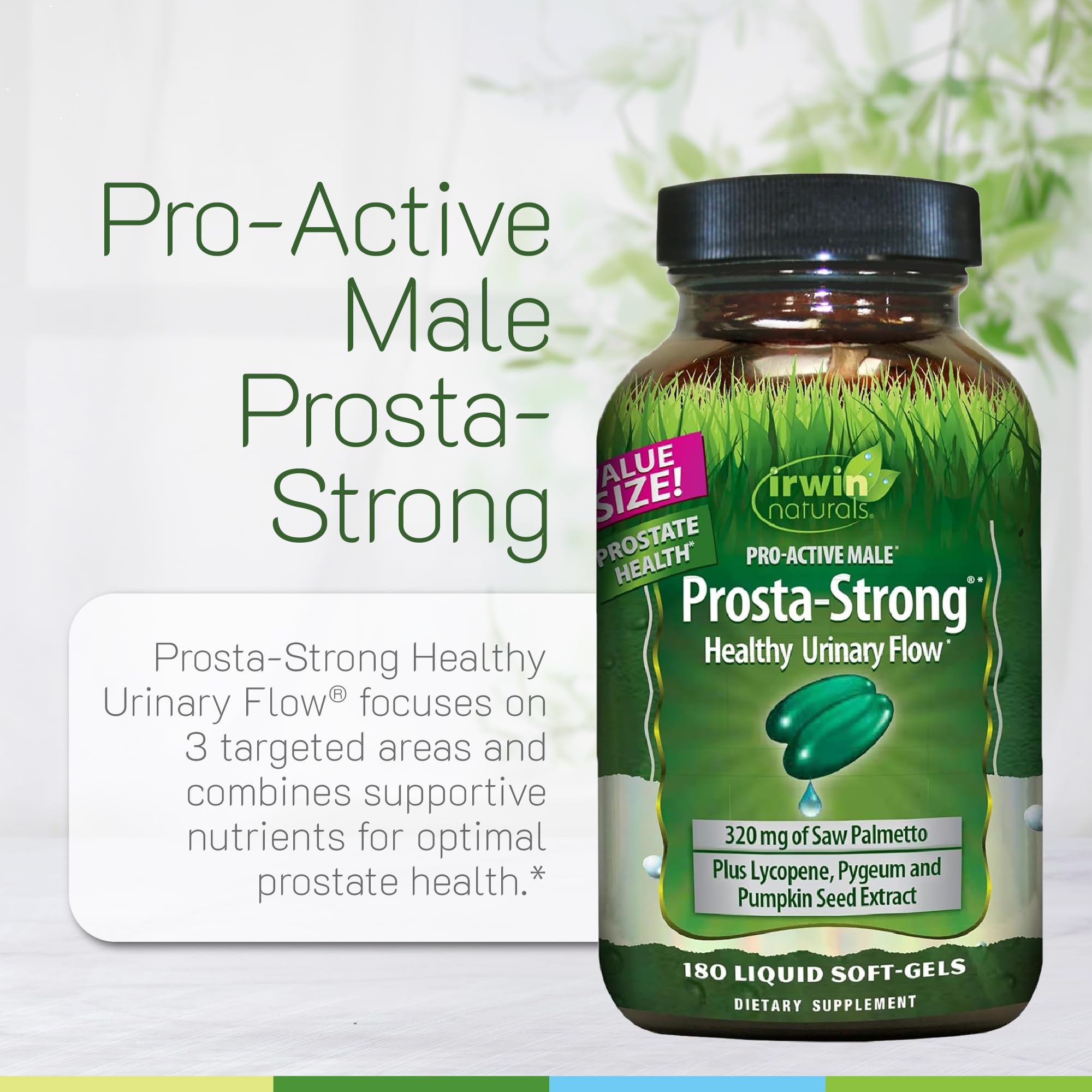 Irwin Naturals Prosta-Strong softgel detail showing omega-3 delivery