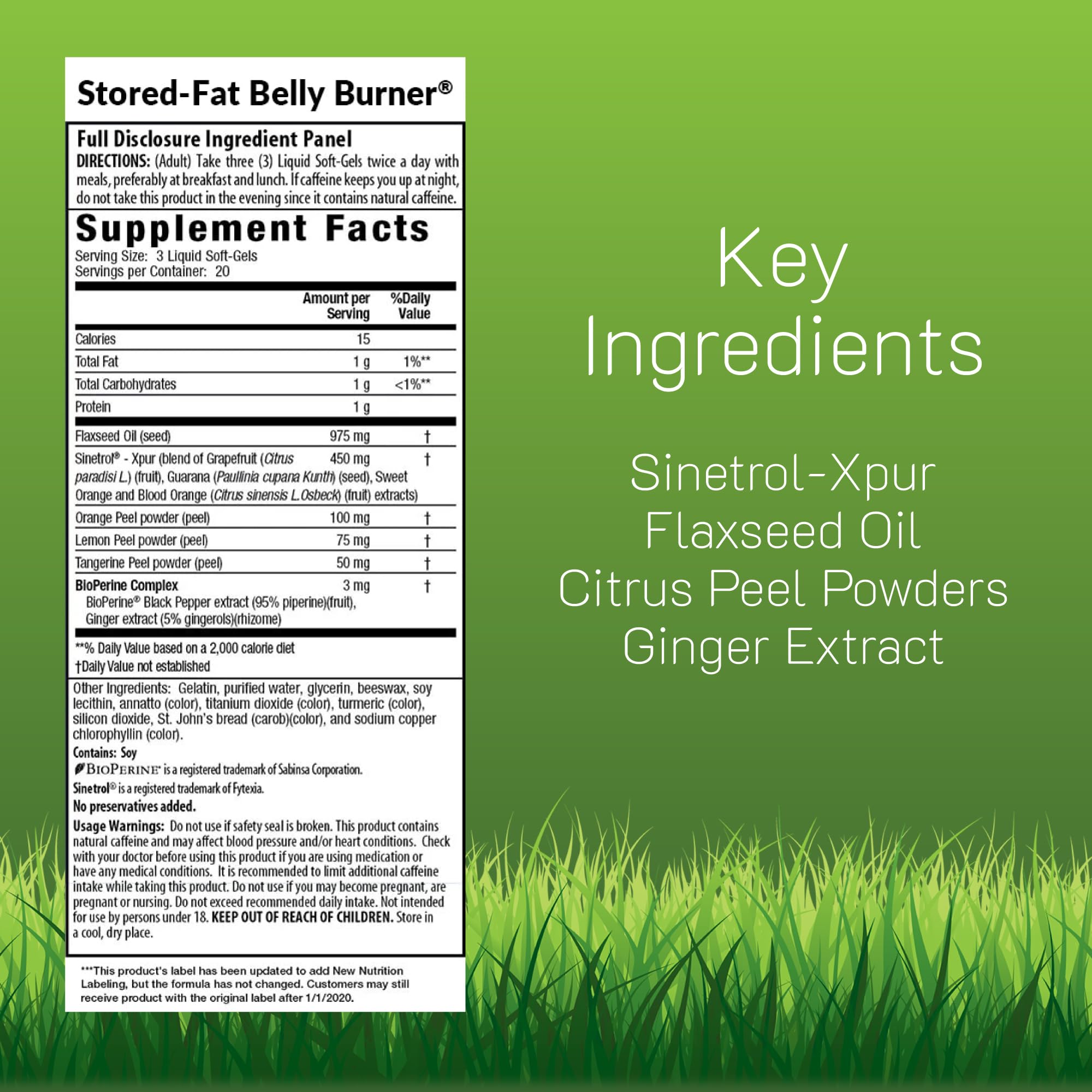 Irwin Naturals Stored-Fat Belly Burner soft-gels close-up, highlighting convenient capsules.