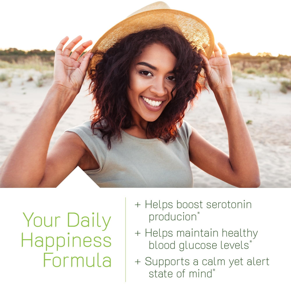 Irwin Naturals Sunny Mood soft-gels closeup showing easy-to-swallow capsules