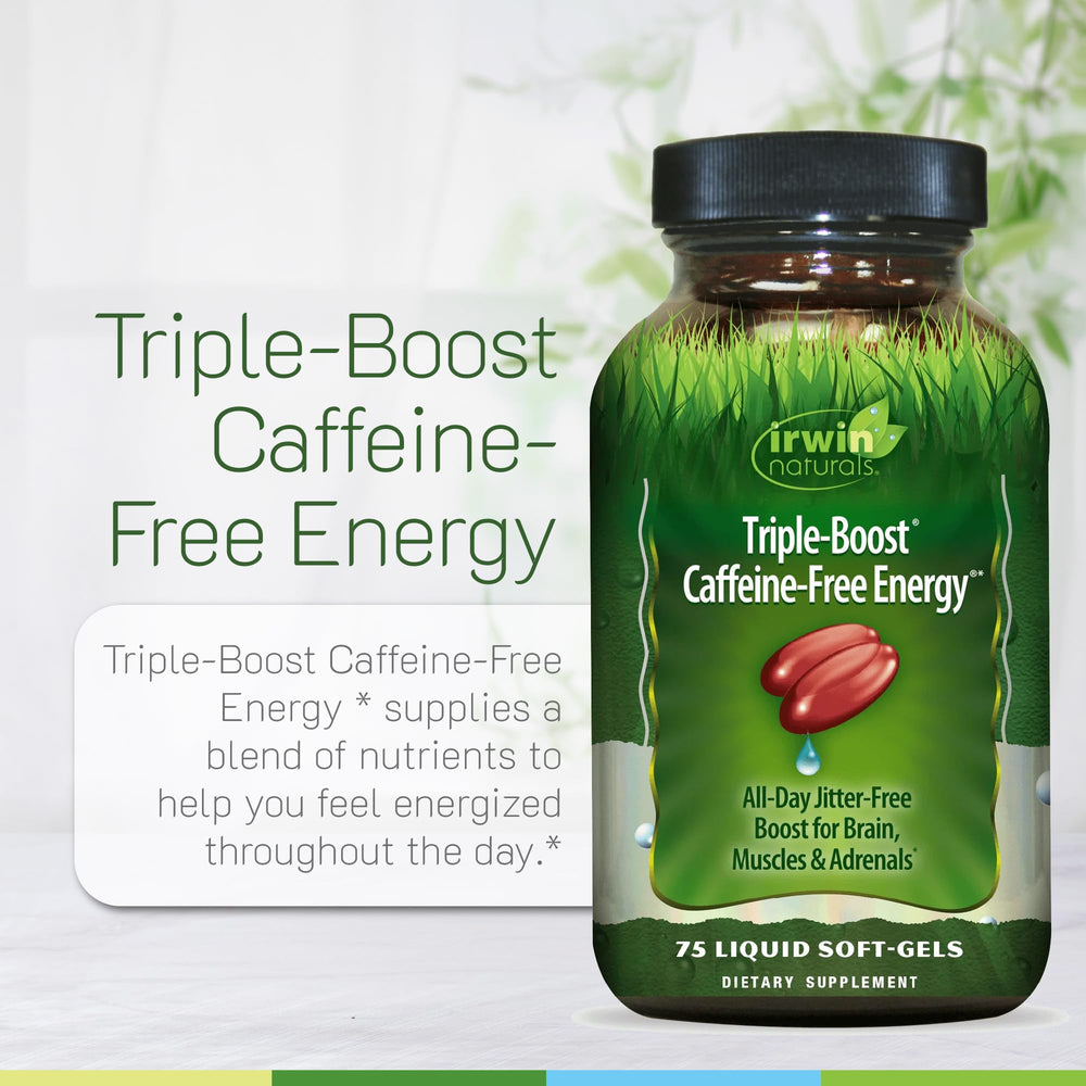 Irwin Naturals Triple-Boost daytime routine scene conveys steady focus throughout the day.