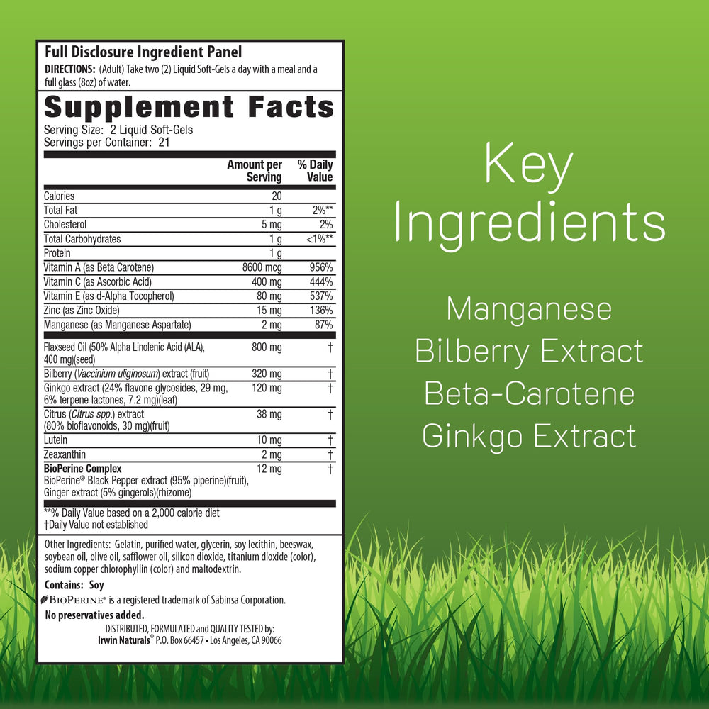 A scene with Vision Sharp softgels suggests easy daily intake.