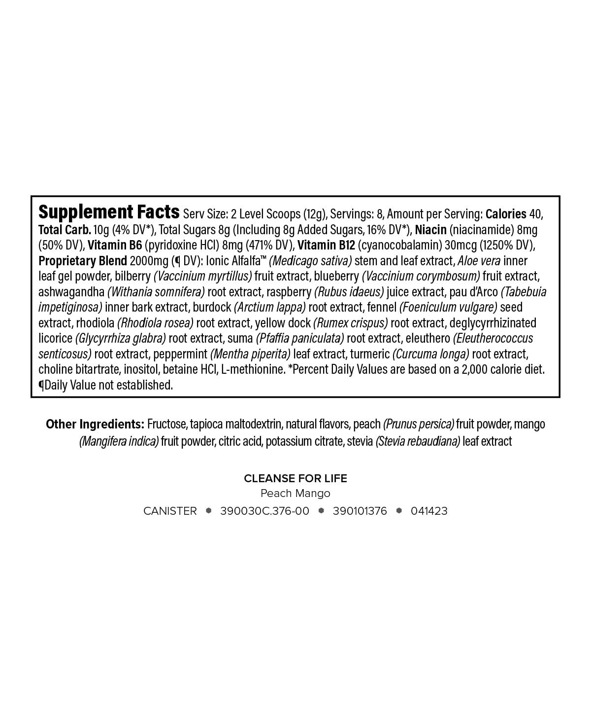 Isagenix Cleanse for Life Peach Mango powder-dispense for easy mixing
