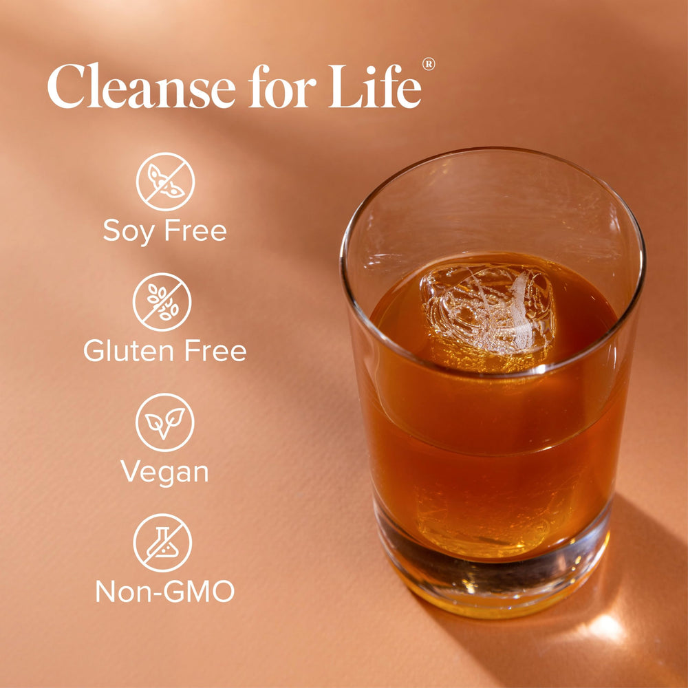 Isagenix Cleanse for Life Peach Mango tub open with powder and scoop