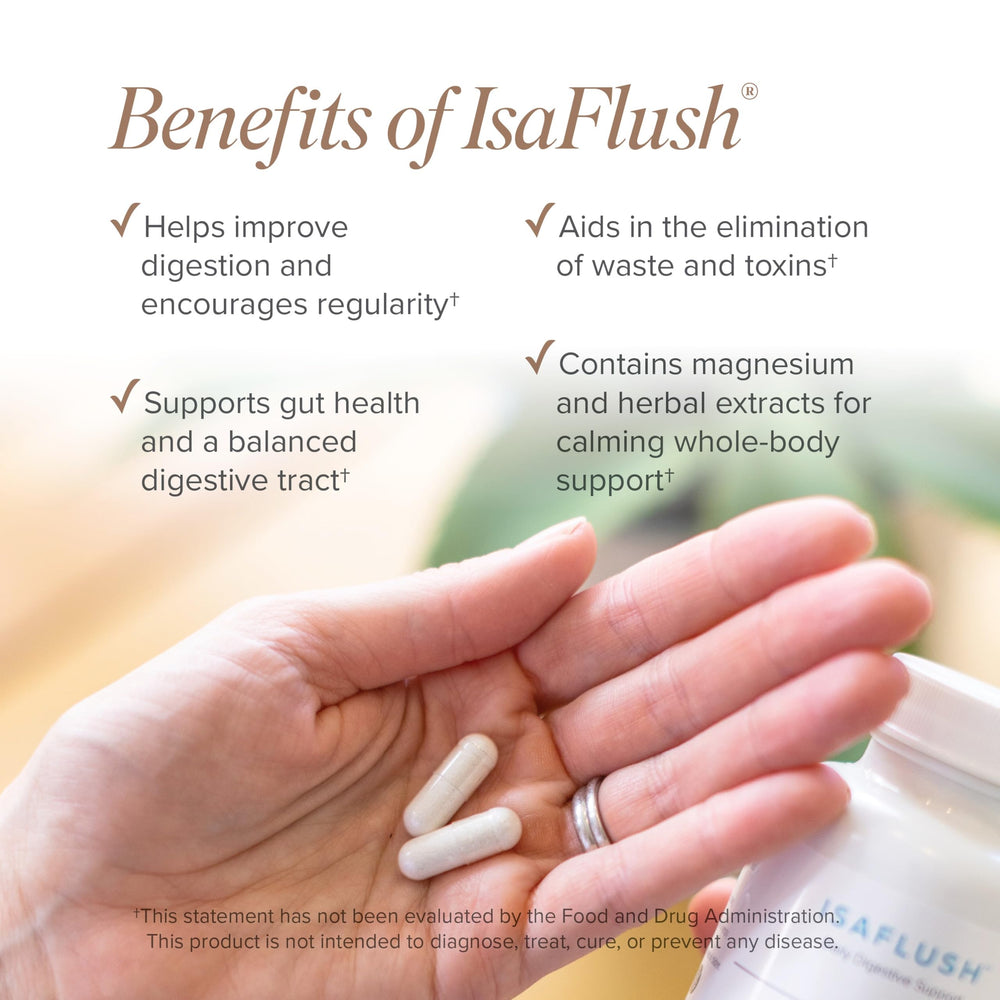 Isagenix IsaFlush travel bottle ready for on-the-go digestion.
