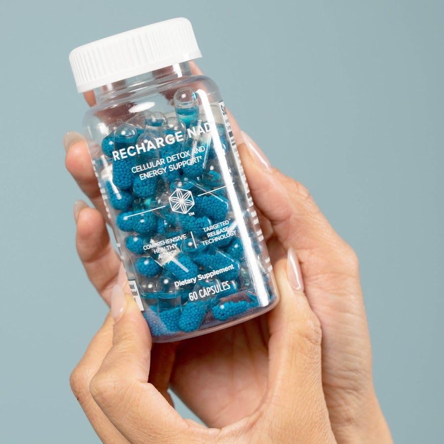 Isagenix Recharge NAD daily-use scene with convenient capsules for routines