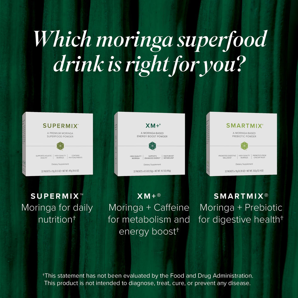 Isagenix XM+ shade-dried moringa leaves for plant-based energy support