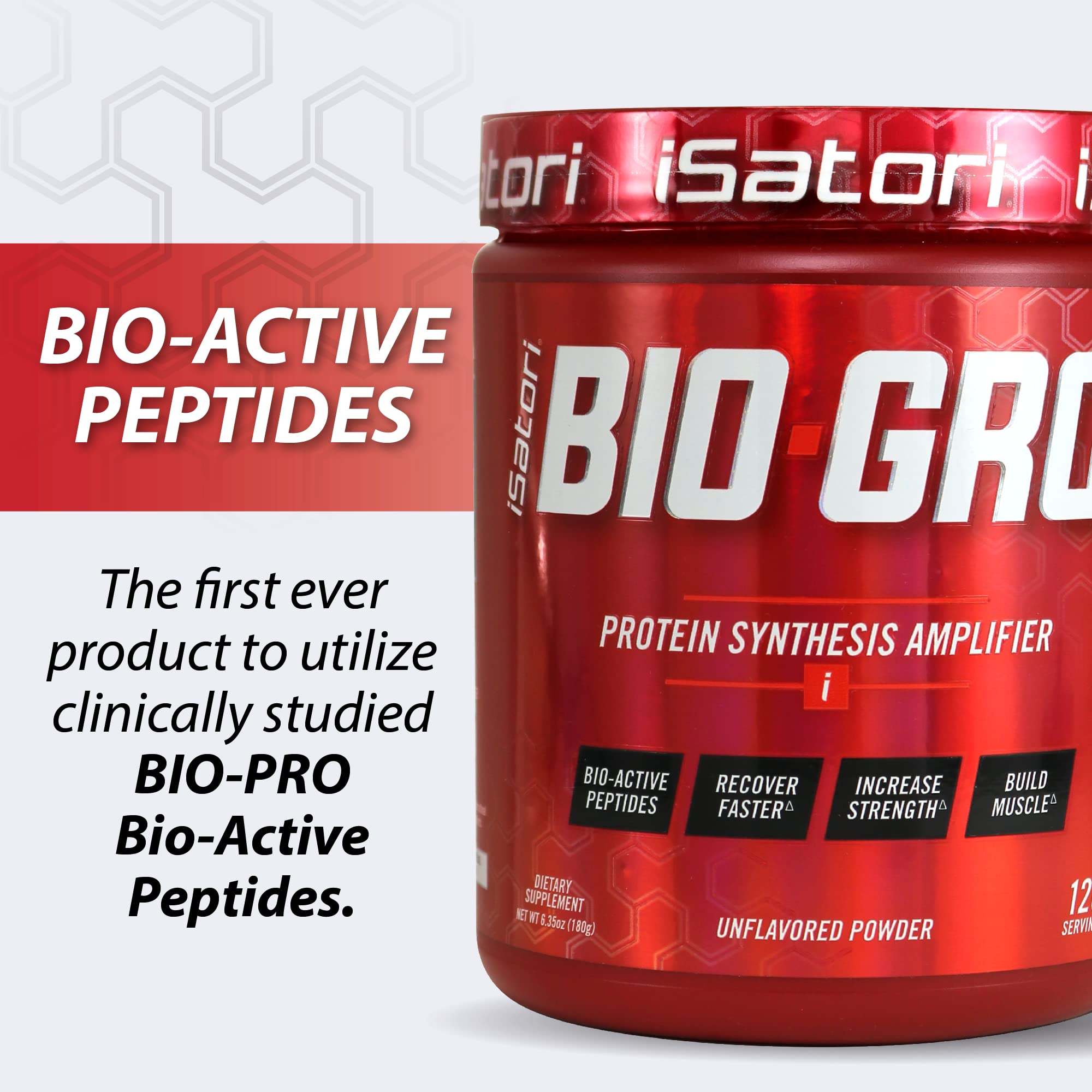 Isatori BIO-GRO on yogurt cup, protein enhancement after training.