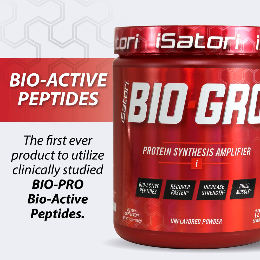 Isatori BIO-GRO on yogurt cup, protein enhancement after training.