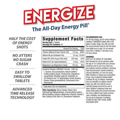 iSatori Energize pills close-up showing compact tablets for easy daily use