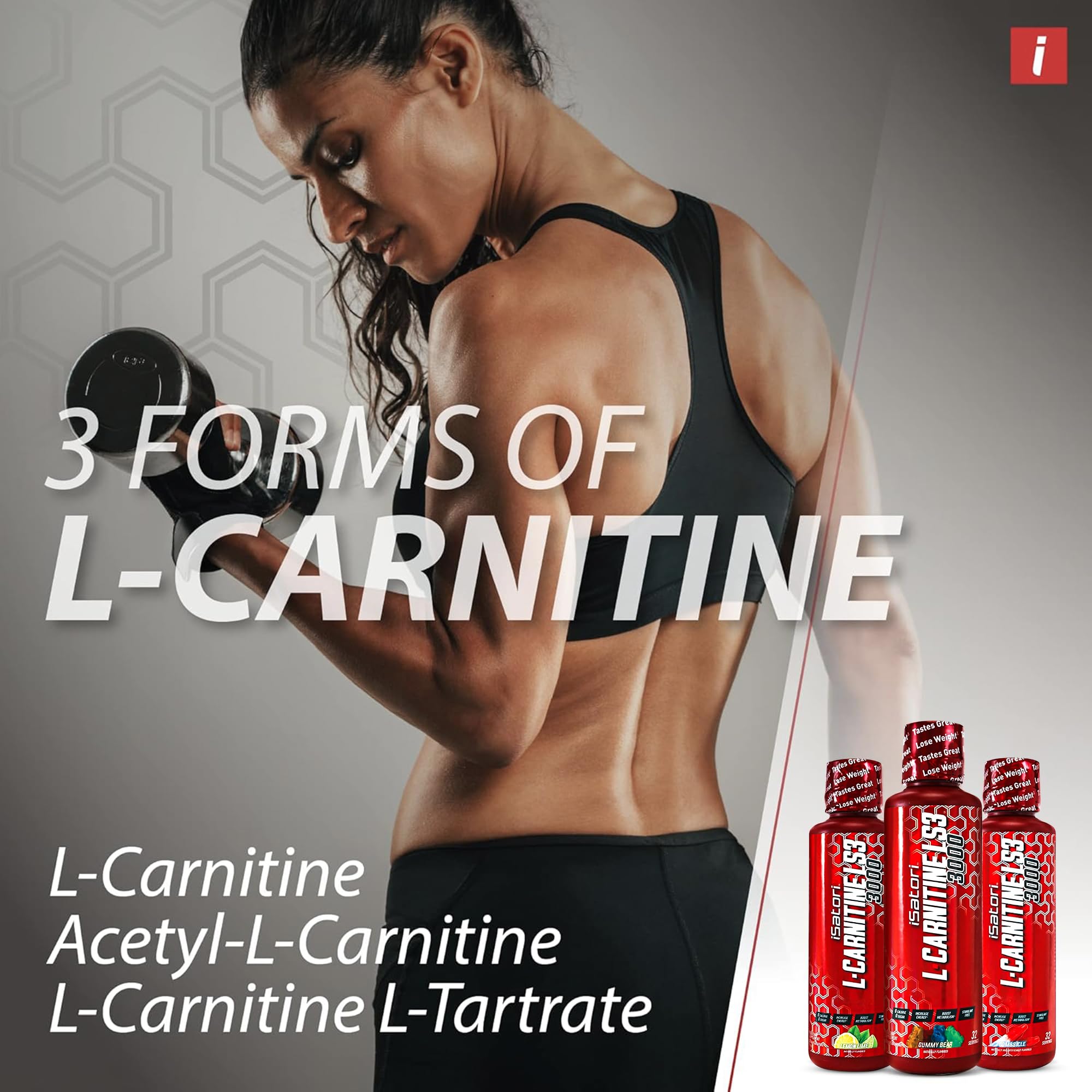 iSatori L-Carnitine LS3 3000 liquid being poured demonstrates quick mix and taste