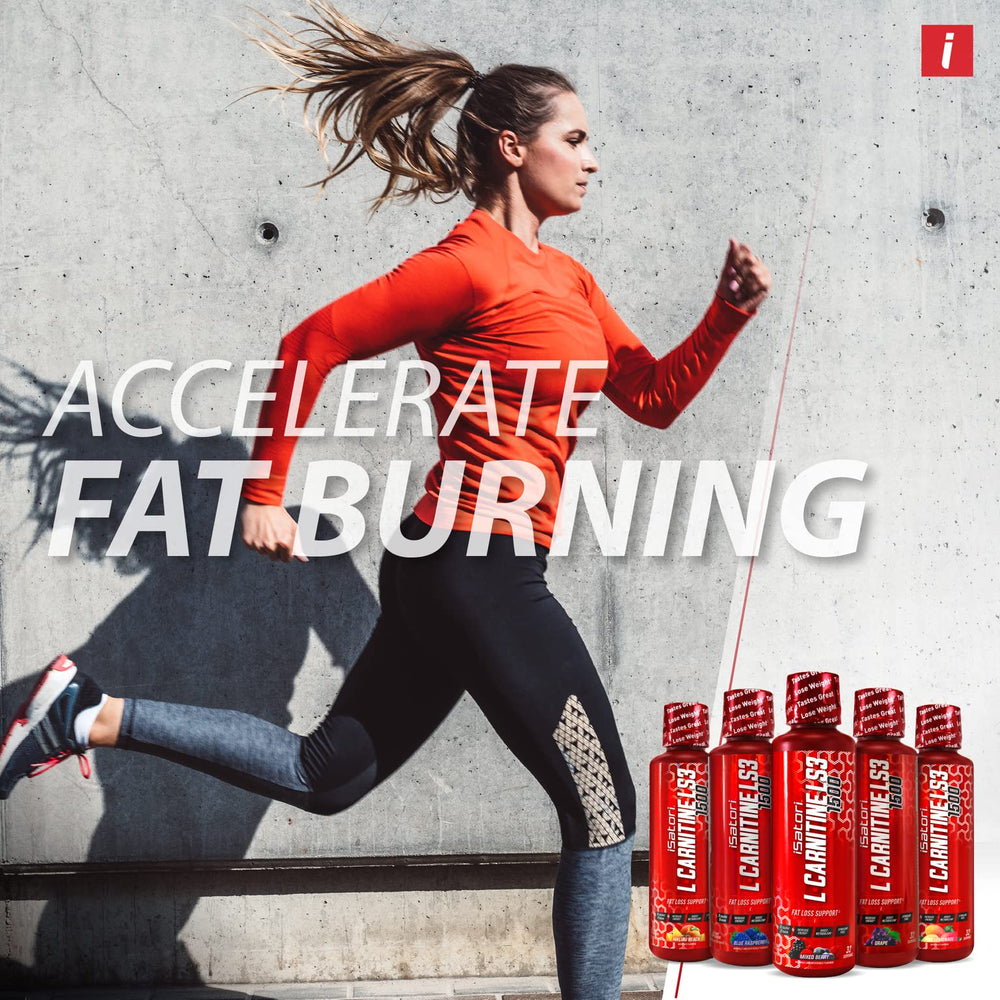 isatori L-Carnitine LS3 grape glass ready for a tasty, low-calorie boost.