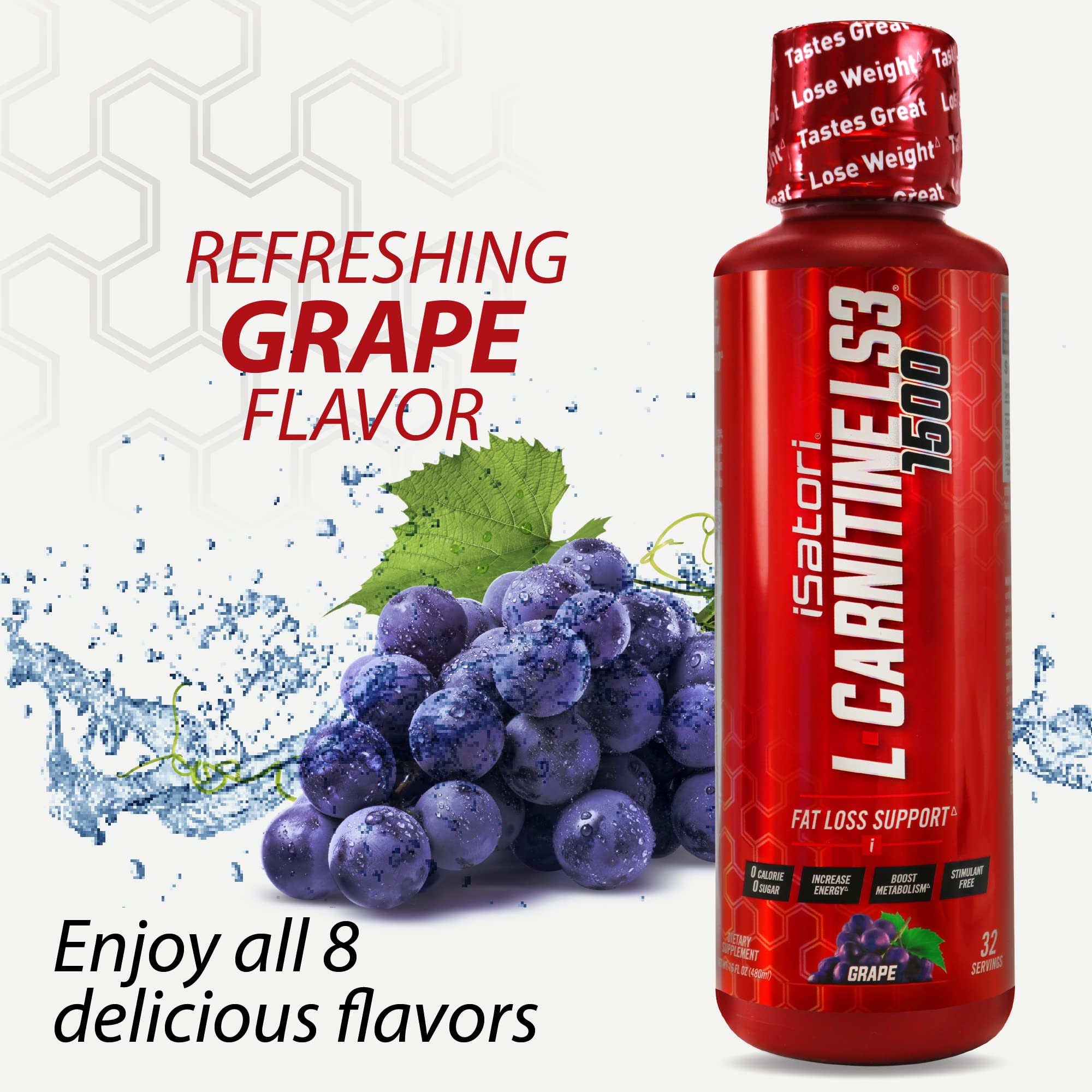 isatori L-Carnitine LS3 ingredient list showcases pure, additive-free formula.