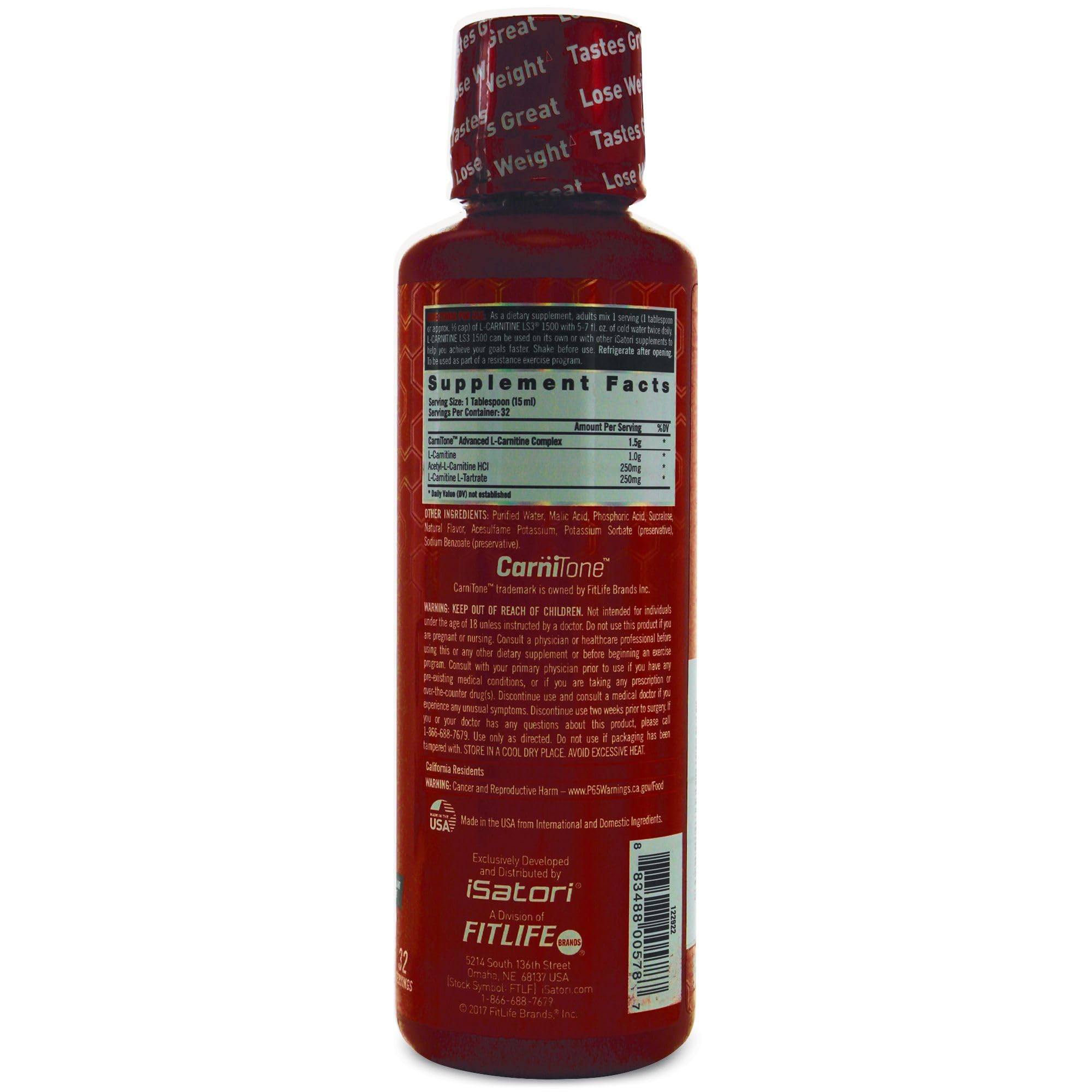 isatori L-Carnitine LS3 liquid texture close-up highlighting smooth consistency.