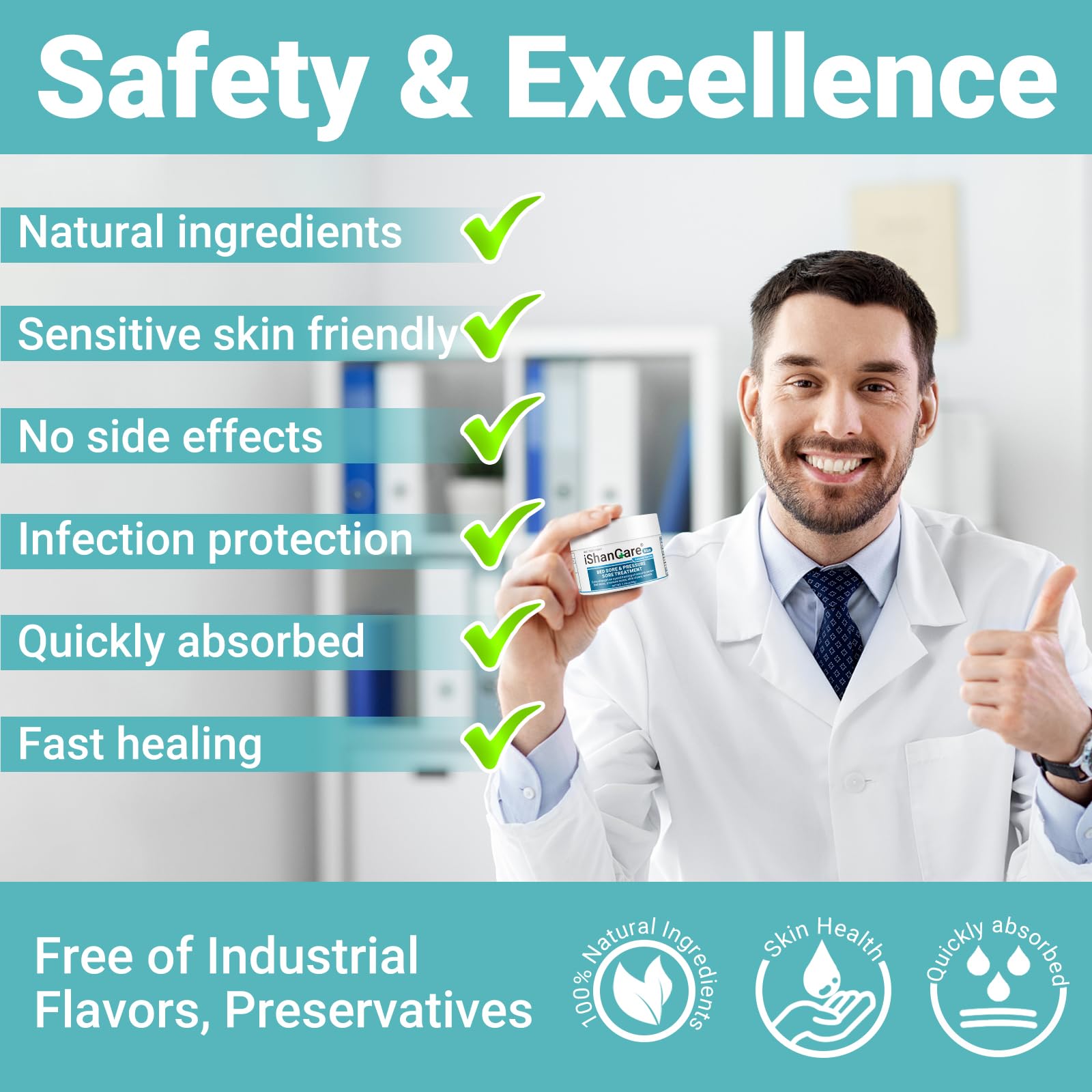 ishancare Bed Sore Cream aftercare with clean bandage protects treated area