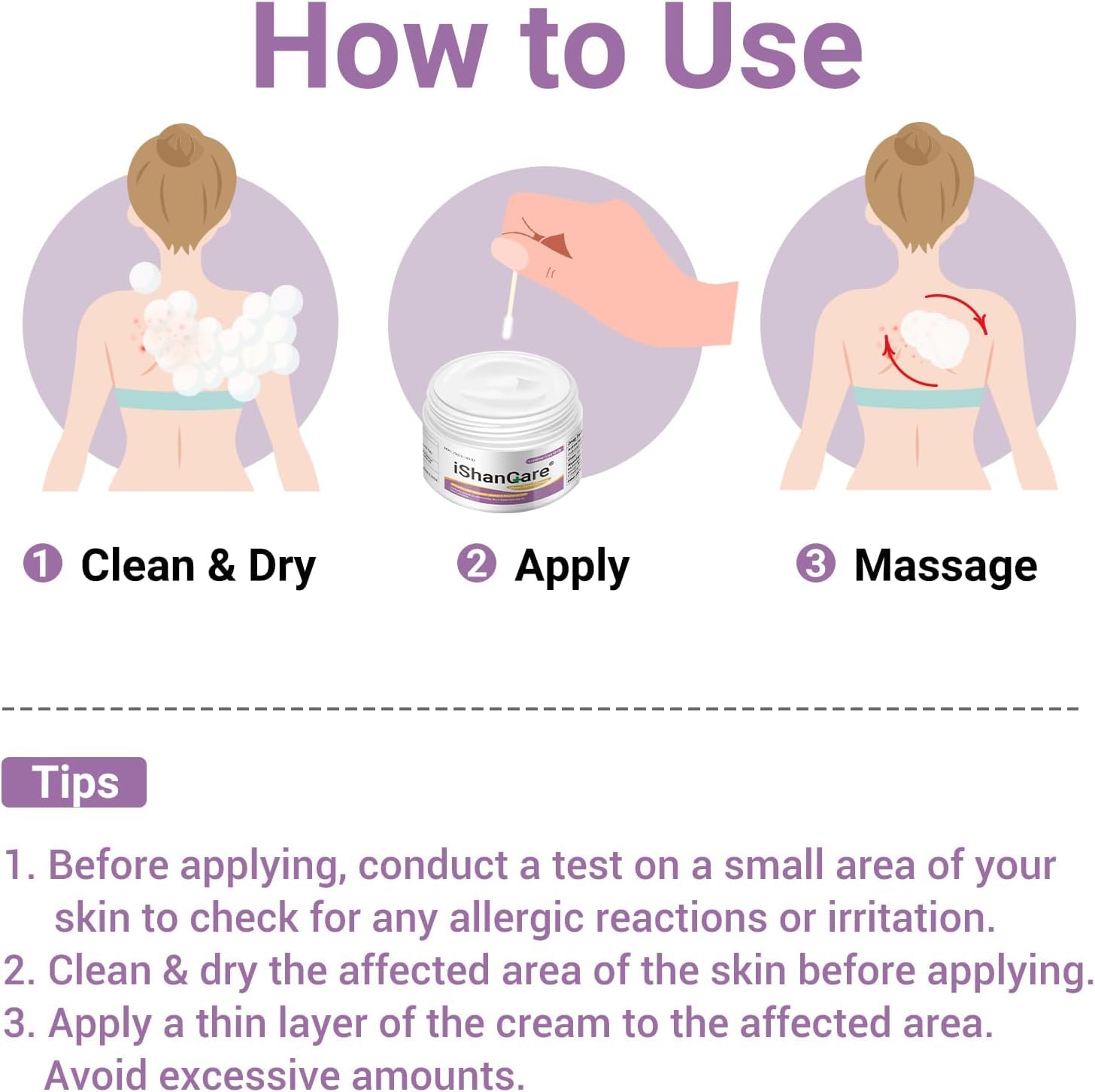 iShanCare Urticaria Cream closeup skin benefits in context.
