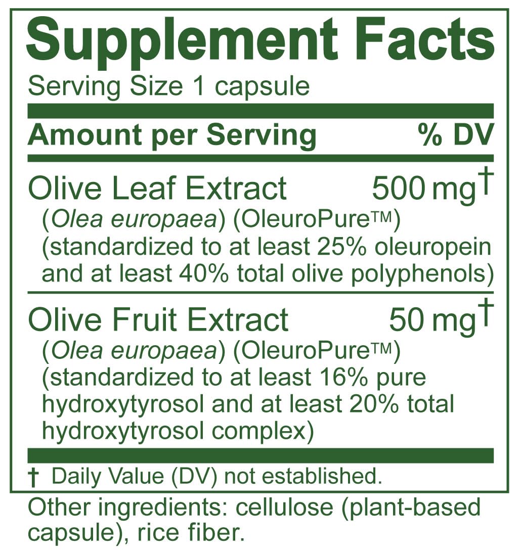 Island Nutrition olive leaf extract capsules indicating convenient, durable daily capsules