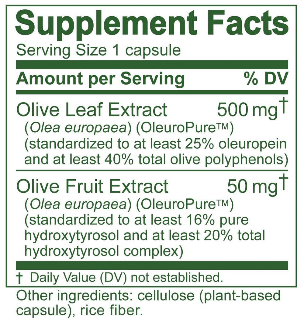 Island Nutrition olive leaf extract capsules indicating convenient, durable daily capsules