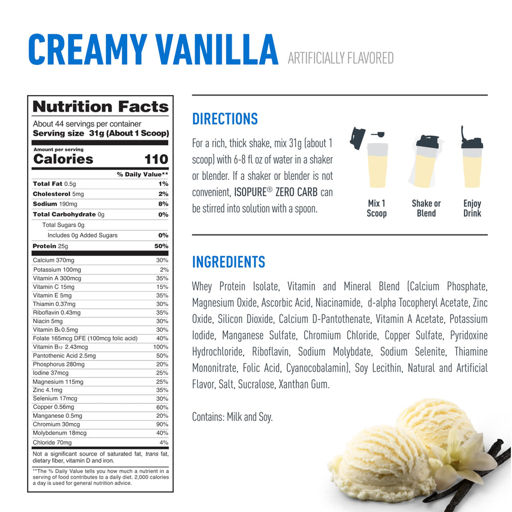 Isopure three-pound container with scoop for easy servings.