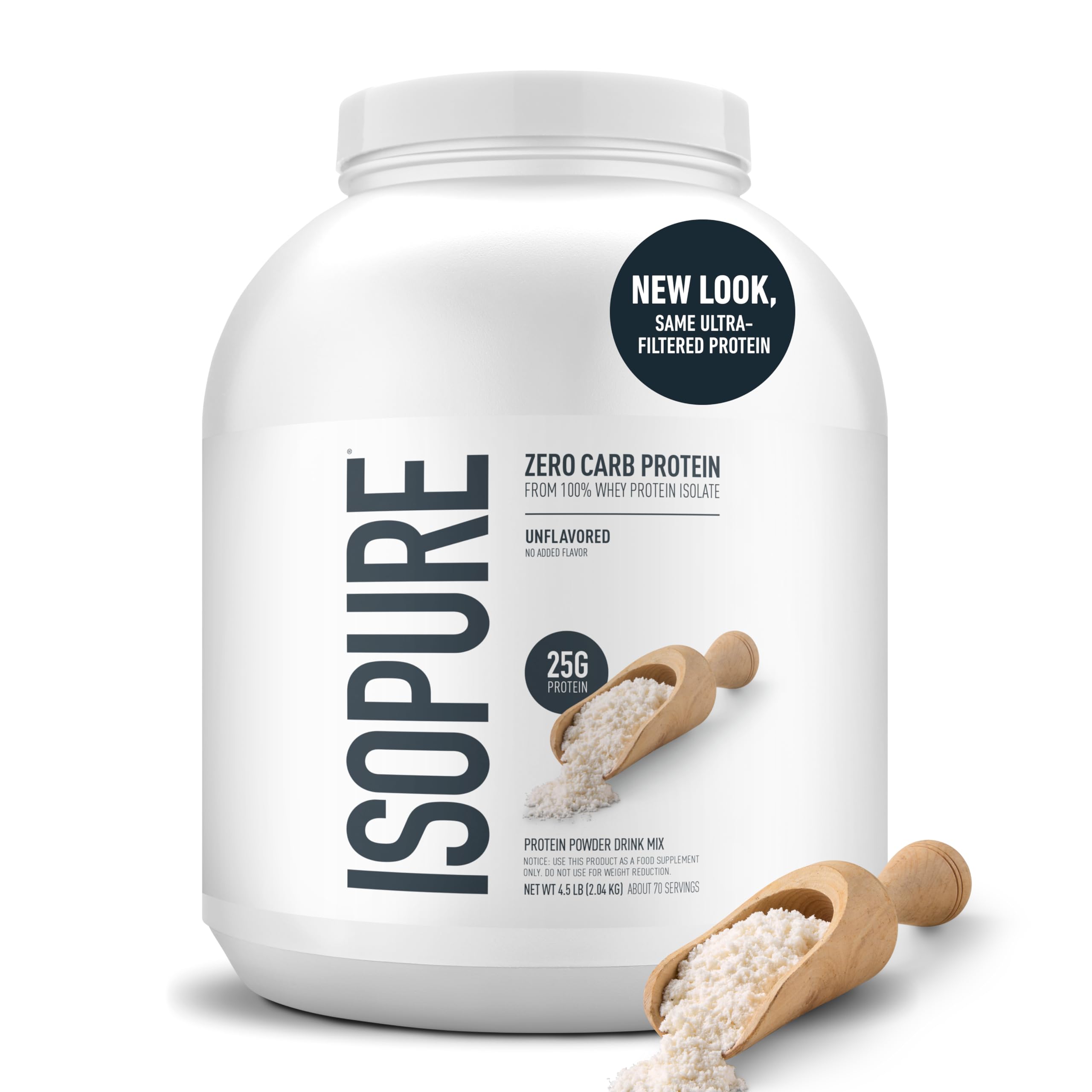 Isopure unflavored powder poured into batter for healthier snacks