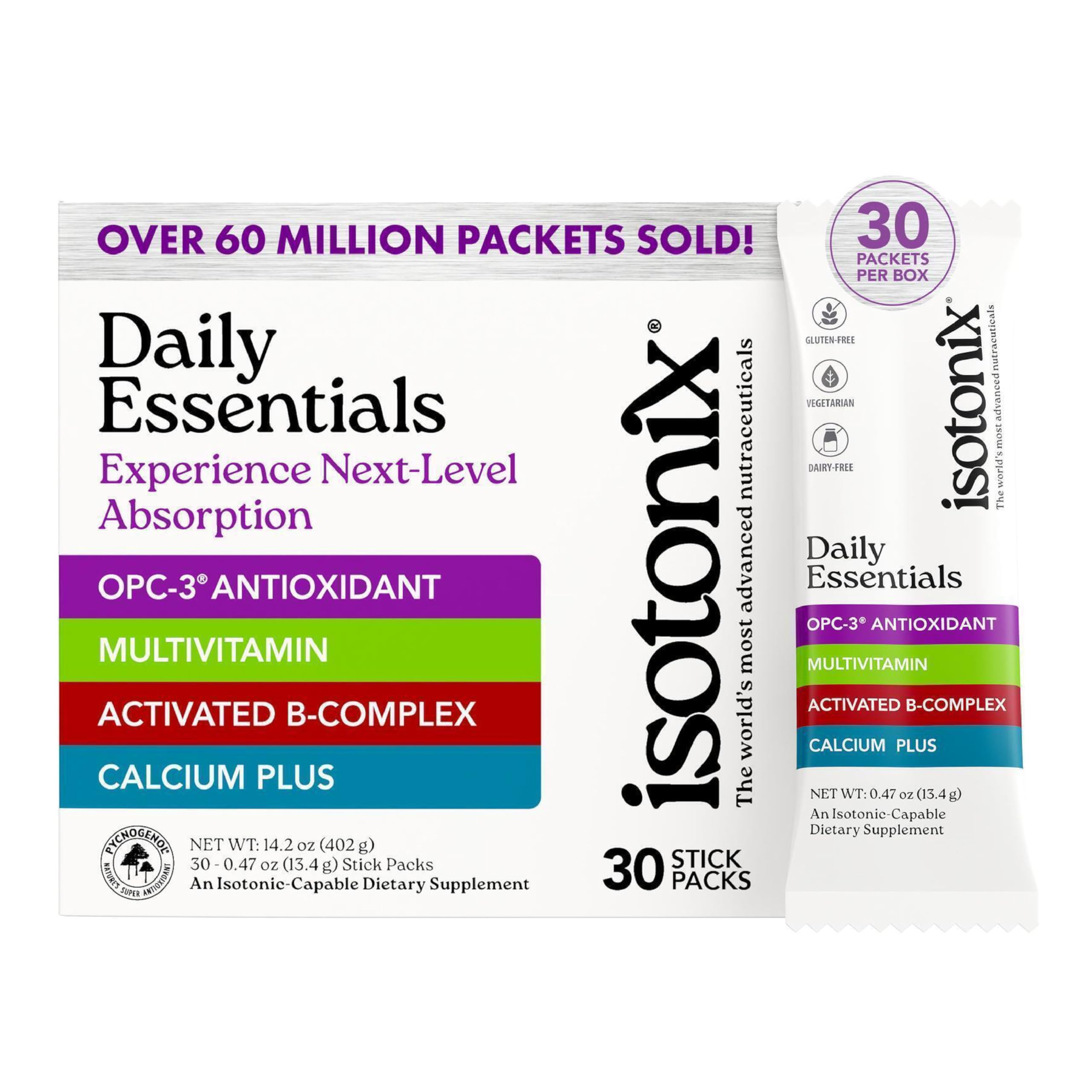 Isotonix Daily Essentials box with packets for convenient daily nutrition.
