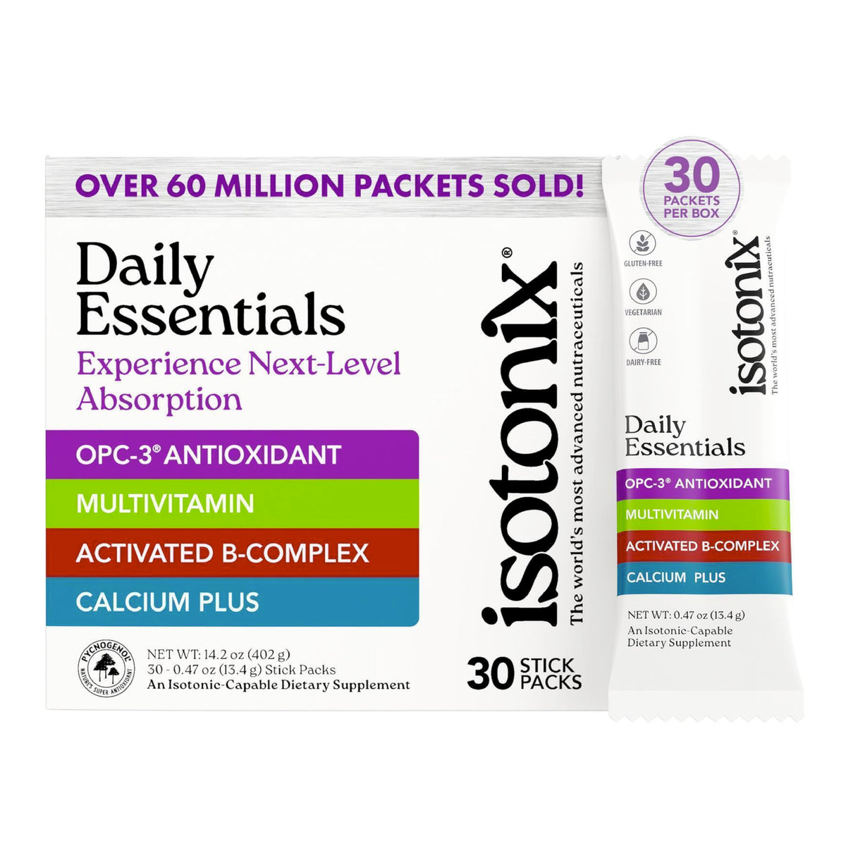 Isotonix Daily Essentials box with packets for convenient daily nutrition.
