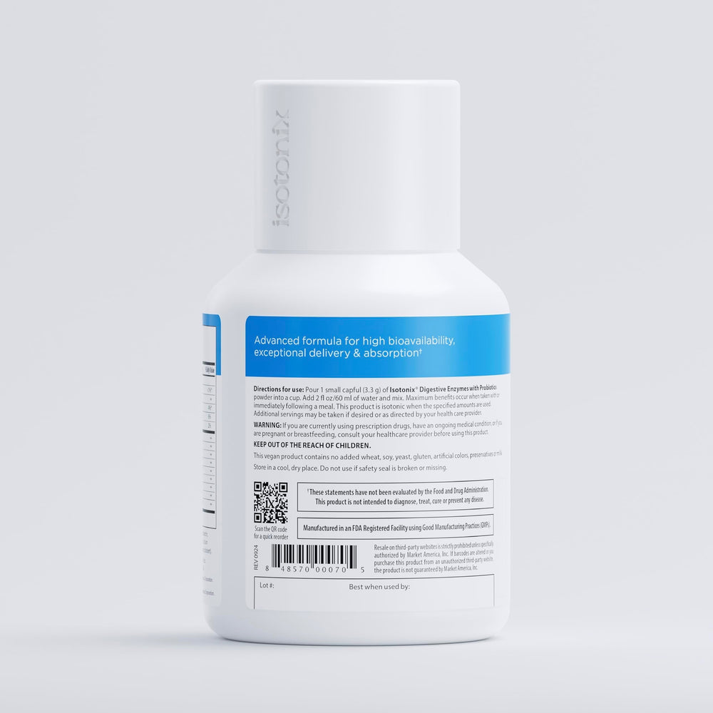 Isotonix Digestive Enzymes gut-balance graphic illustrates probiotic support.