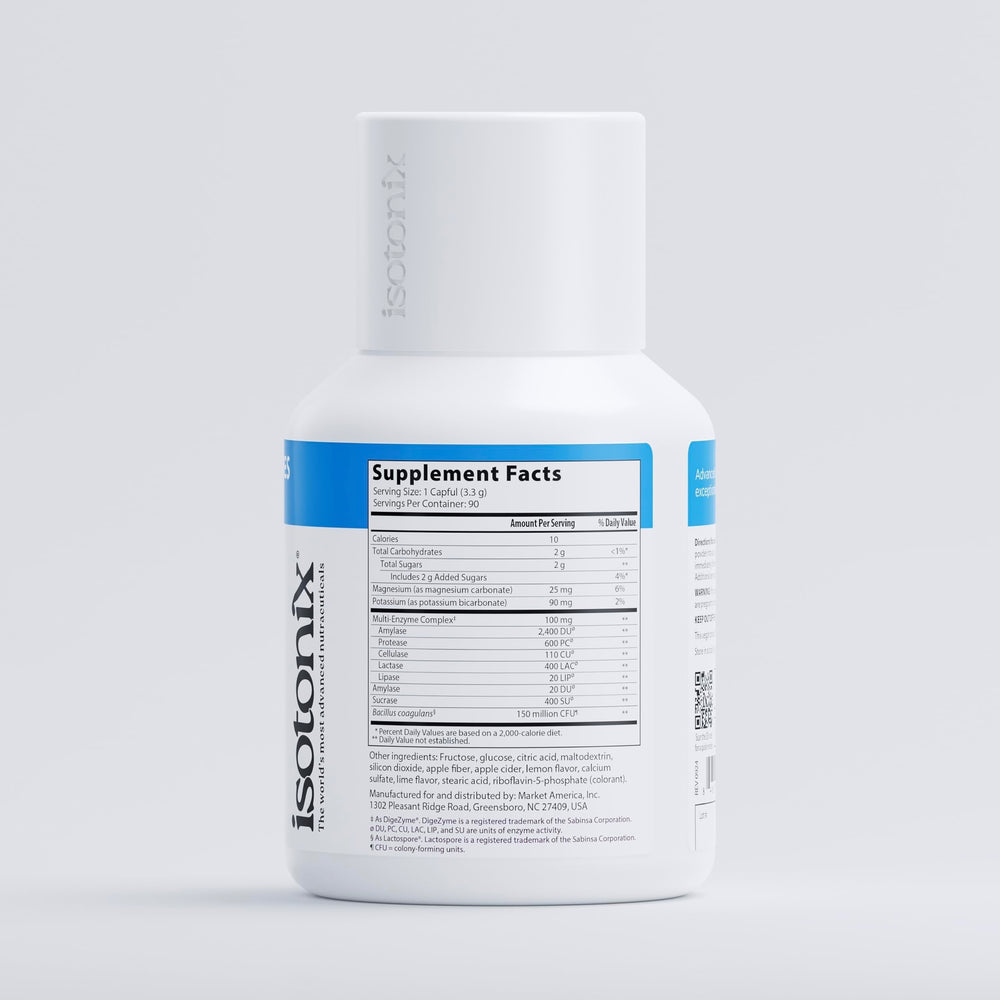 Isotonix Digestive Enzymes non-gmo icon reinforces clean label.