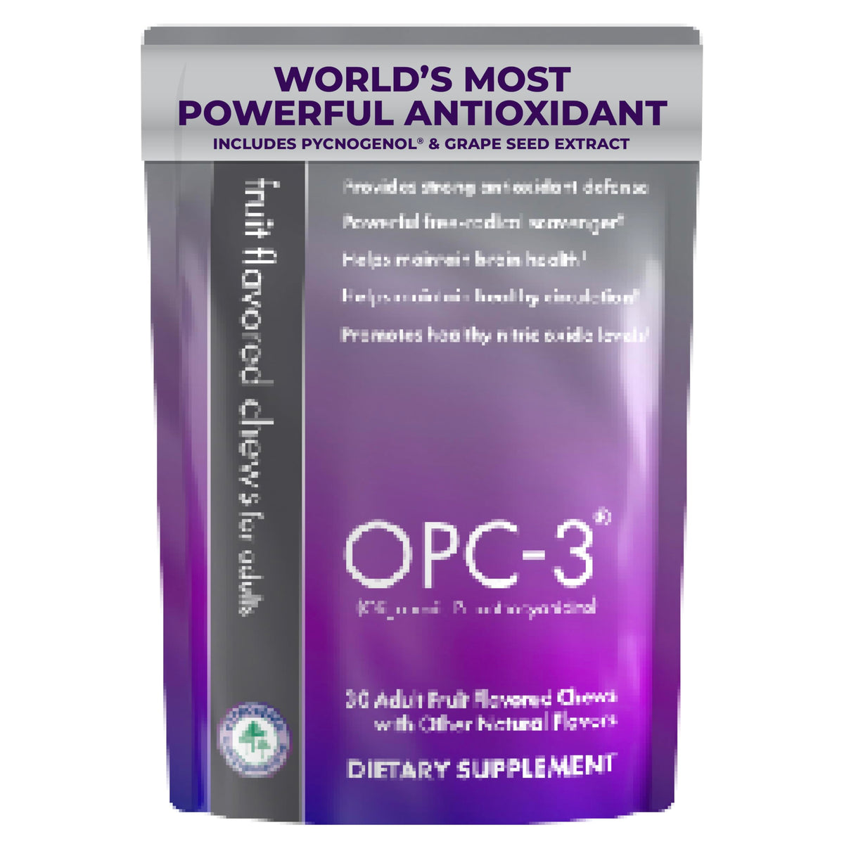 Isotonix OPC-3 antioxidant chews bottle label for daily support