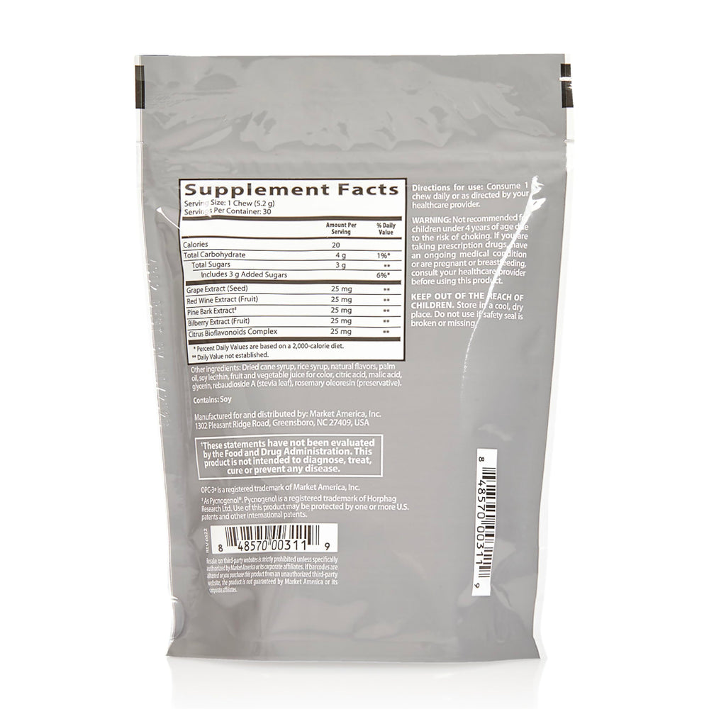 Isotonix OPC-3 antioxidant chews variety flavor sample presented for taste testing