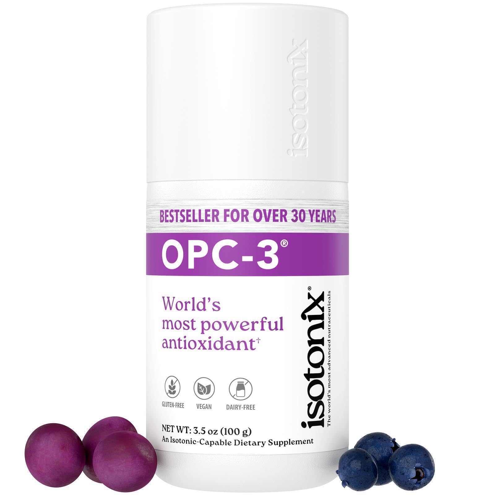 Isotonix OPC-3 bottle front view highlighting antioxidant blend for daily support
