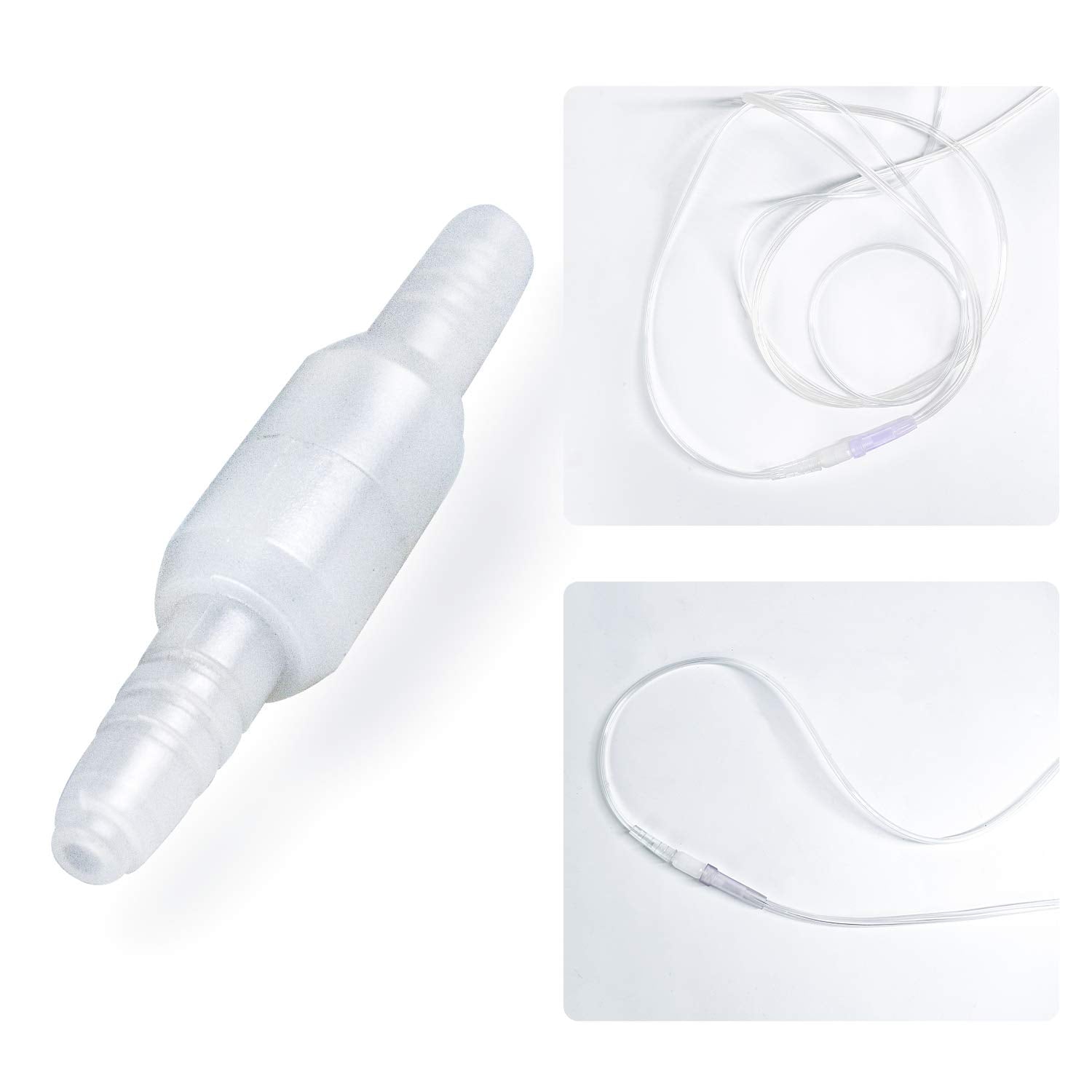 ItAll 360-degree swivel connector for oxygen tubing reduces twists and keeps flow steady.