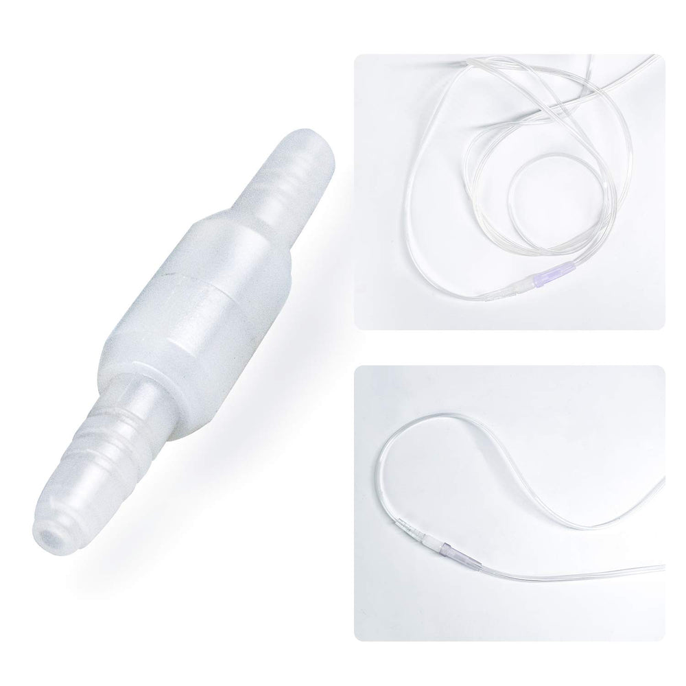 ItAll 360-degree swivel connector for oxygen tubing reduces twists and keeps flow steady.