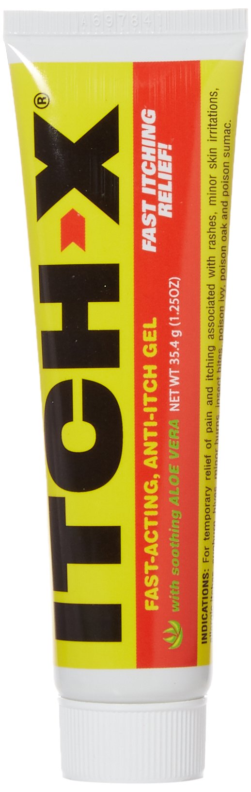 Itch-x fast-acting anti-itch gel bottle ready for use.